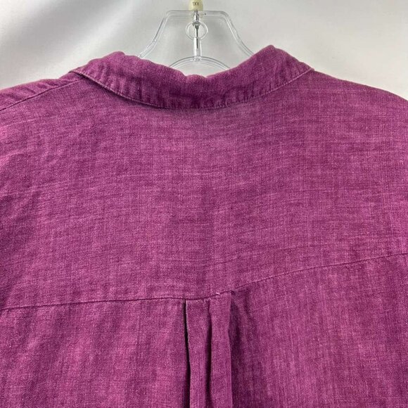 Eileen Fisher Women's Small 100% Organic Linen Long Sleeve Pink Tunic Shirt Top - Picture 10 of 11